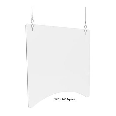 "d hanging saftey barrier acrylic 24"" square"