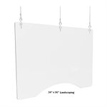 "d hanging saftey barrier acrylic 24"" square"