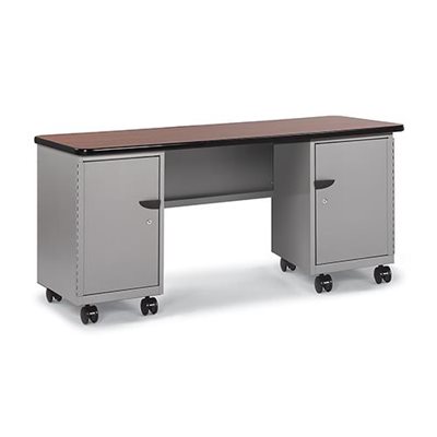 d double pedistal desk 12-totes w / door