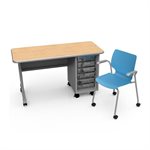 d single pedestal left desk 6 / open